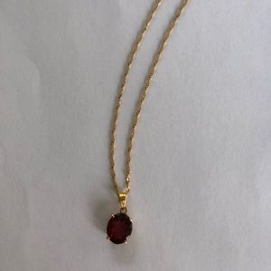 14k gold garnet pendant necklace